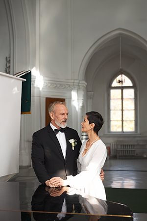 Couple renewing vows