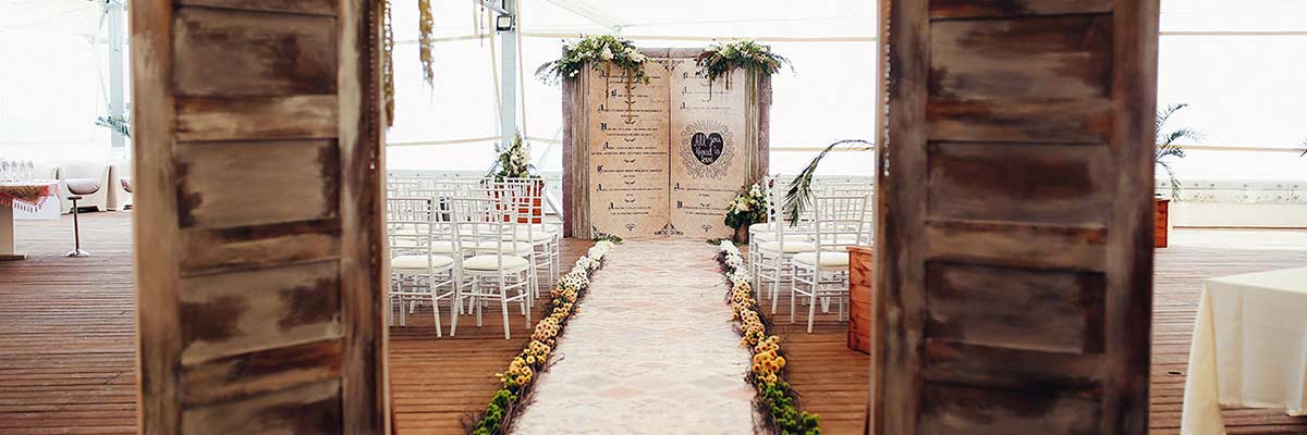 wedding ceremony set up